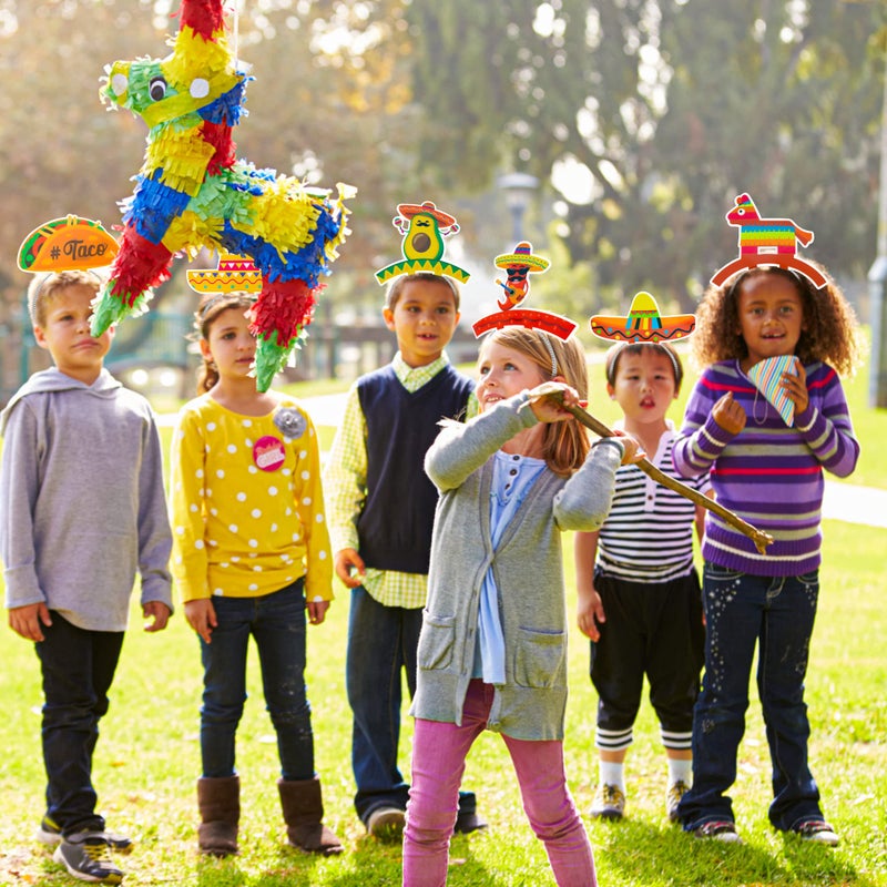 Melisheer 12 PCS Colorful Patterned Cardboard Sombrero Hats, Fiesta Headbands for Mexican Theme Celebration Party Favors - Image 5